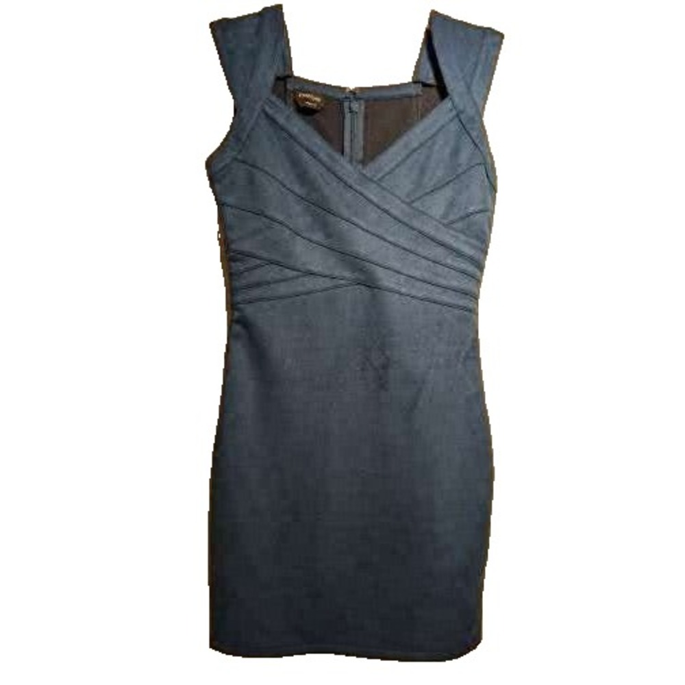 Bebe Dress Women Extra Small Blue Sleeveless Sheath Cocktail Bodycon Mini Luxury